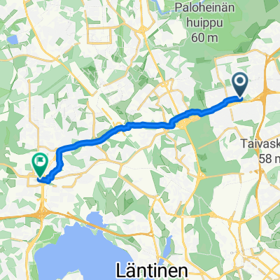 Elontie, Helsinki to Linnatullinkatu, Espoo