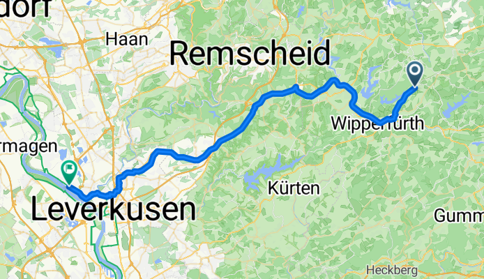 Route nach Leverkusen