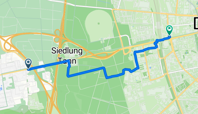 Flughafenstraße, Griesheim nach Platz der Deutschen Einheit, Darmstadt
