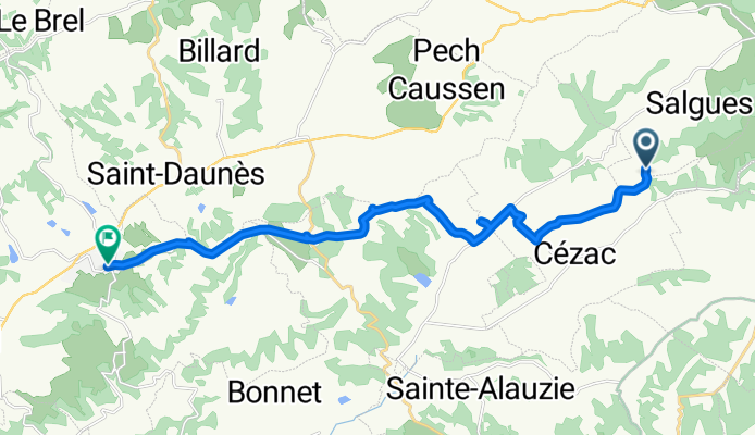 Labastide-Marnhac nach Place de la République, Montcuq-en-Quercy-Blanc