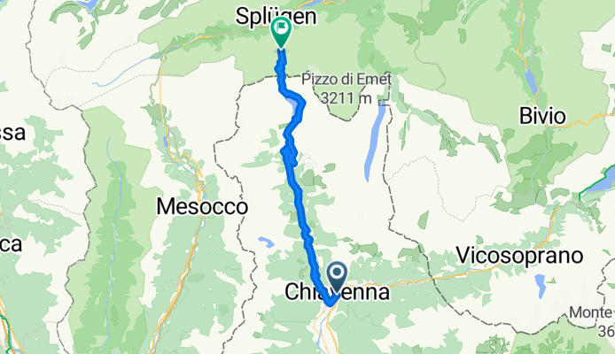 Via Santa Rosalia, Chiavenna nach Splügenpassstrasse, Splügen