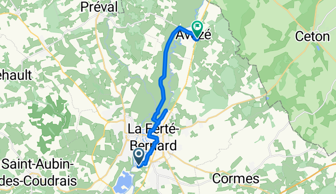 Allée du Valmer, La Ferté-Bernard naar Route de Ceton, Avezé