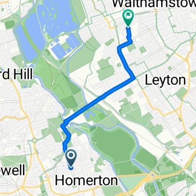 Chatsworth Road, London to Exmouth Road, London