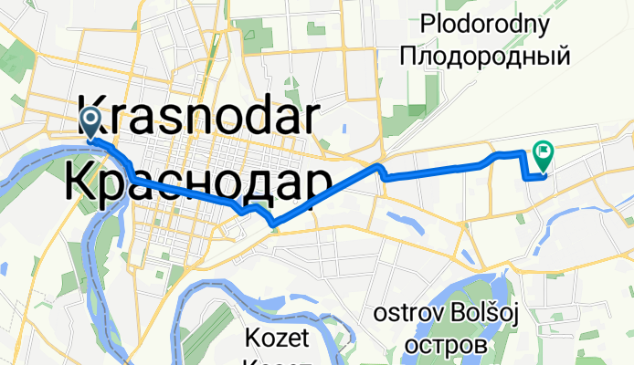 Кожевенная улица, Краснодар до Магистральная улица, Краснодар