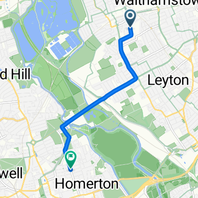Exmouth Road, London to Brooksby's Walk, London