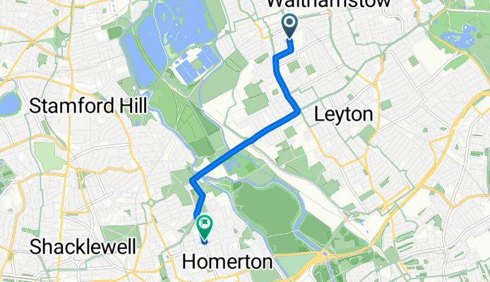 Exmouth Road, London to Brooksby's Walk, London