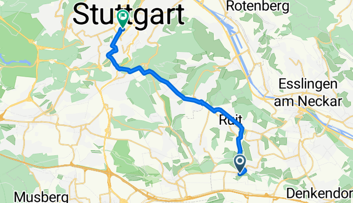 Brunnenstraße, Ostfildern nach Eberhardstraße, Stuttgart