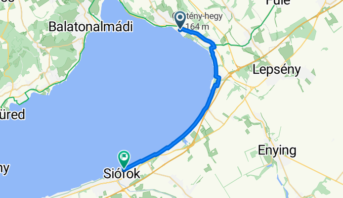 Parti sétány, Balatonkenese - Petőfi sétány, Siófok