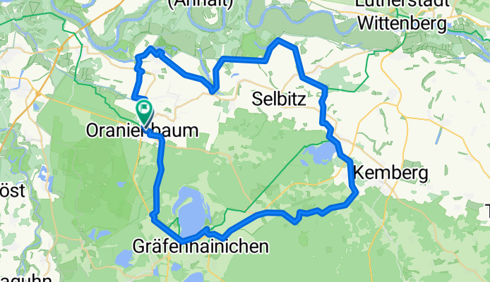 Nördl. Dübener Heide - Elbwiesen - Wörlitzer Park (Rundtour)