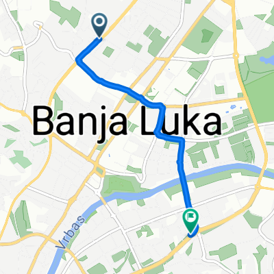 Крајишких бригада, Бања Лука to Улица Мајке Југовића, Бања Лука