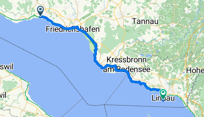 Brunnisachweg, Friedrichshafen à Bahnhofplatz, Lindau