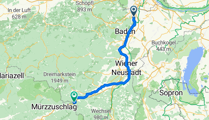 Karlsgasse, Mödling nach Semmering