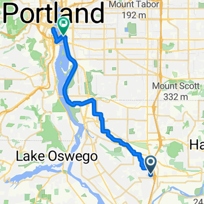 Route to SE Caruthers St, Portland