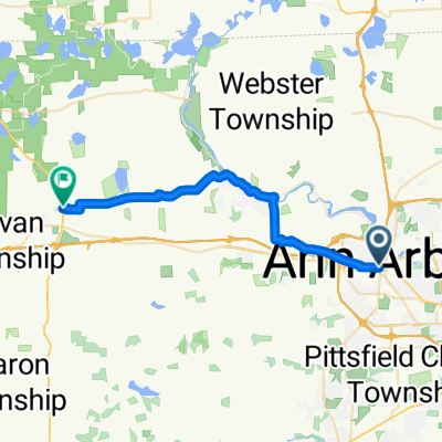 Route from pinckney mi