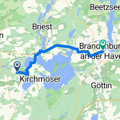 Wusterwitz -&gt; Brandenburg an der Havel - 17,1 km, 18 hm