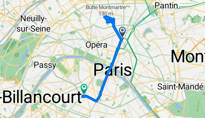 Route zu Gare Montparnasse