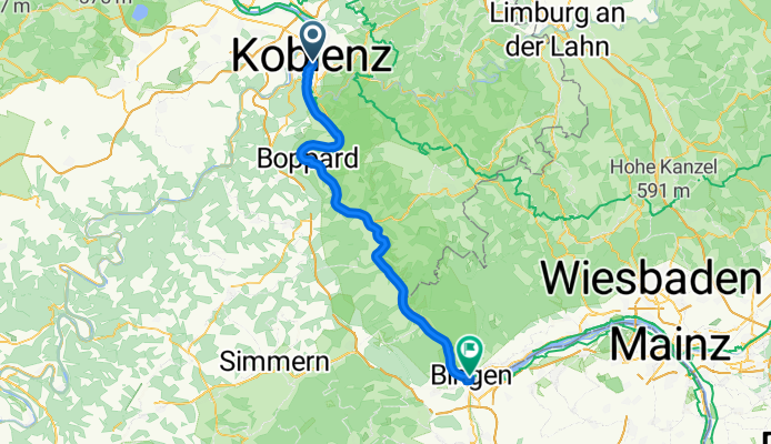 Julius-Wegeler-Straße, Koblenz nach Bürgermeister-Franz-Neff-Platz, Bingen am Rhein