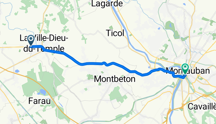 Route de Castelsarrasin, La Ville-Dieu-du-Temple à Grand'Rue Sapiac, Montauban