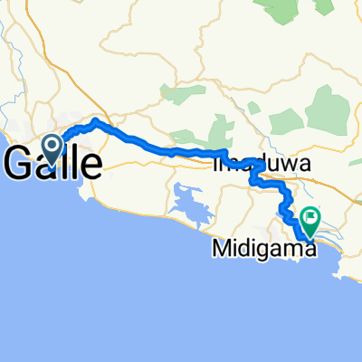 Route from Galle