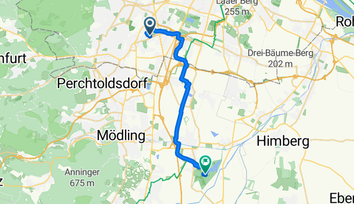 Anton-Baumgartner-Straße, Wien nach Laxenburg
