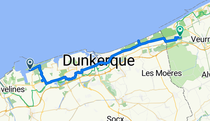 Giratoire du Petit Denna nach De Panne Station