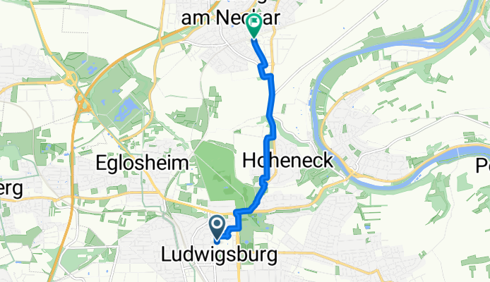 Wilhelmstraße, Людвигсбург до Bahnhofstraße, Фрайберг-ам-Неккар