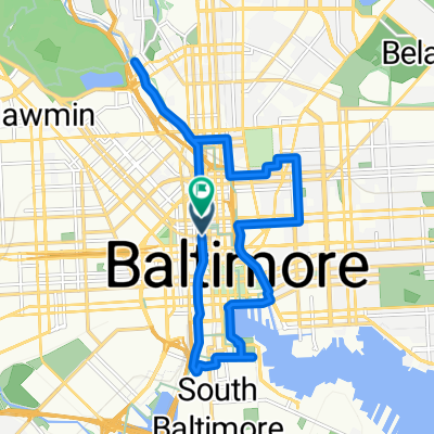 W Mount Vernon Pl, Baltimore to W Mount Vernon Pl, Baltimore