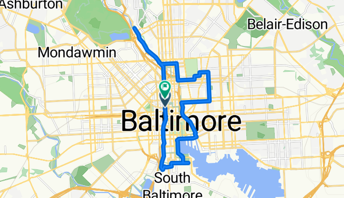 W Mount Vernon Pl, Baltimore to W Mount Vernon Pl, Baltimore