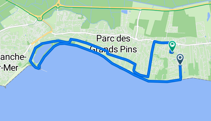 La Tranche-sur-Mer 8 km Joggen, Hälfte Strand