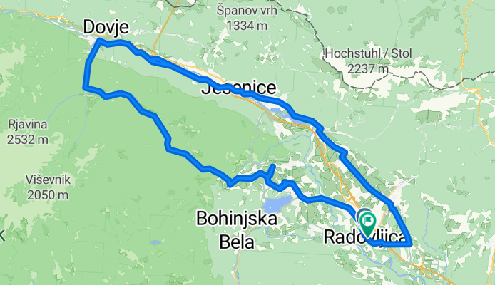Radovljica – Bled – Radovna – Mojstrana – Slovenski Javornik – Žirovnica – Spodnji Otok – Radovljica