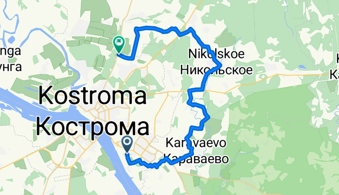 От микрорайон Юбилейный до улица Ленина