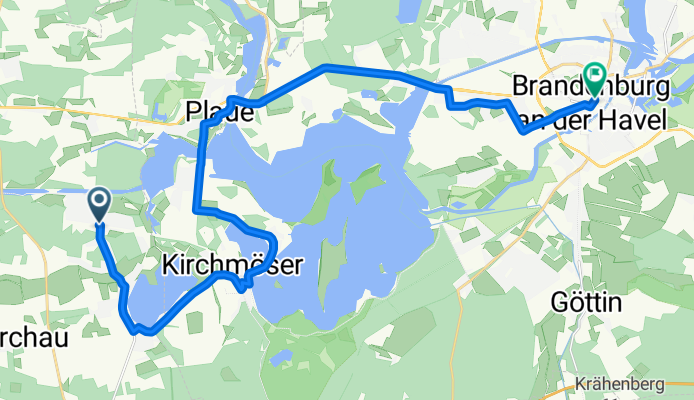 Wusterwitz -&gt; Brandenburg an der Havel - 23,6 km, 36 hm