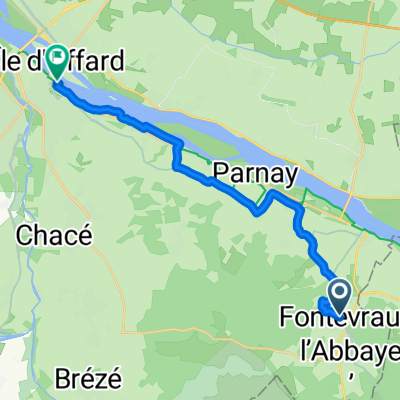 Rue des Écoteries, Fontevraud-l'Abbaye à Rue Molière, Saumur