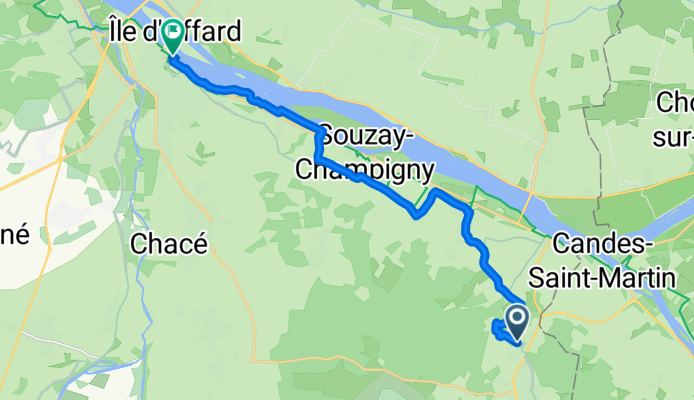 Rue des Écoteries, Fontevraud-l'Abbaye à Rue Molière, Saumur