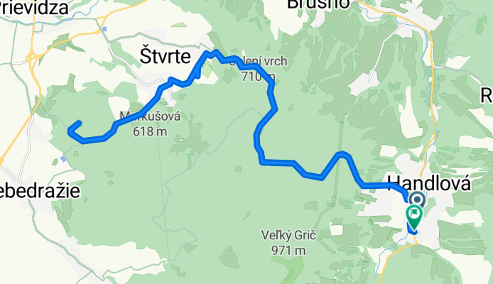 Z Handlovej lesnou cestou do reštaurácie Púšť pri Prievidzi