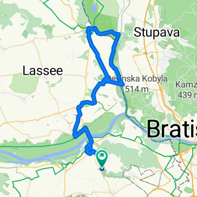 Route to Hundsheim bei Hainburg Spitzerberg