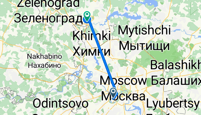 От улица Усачева стр до Международное шоссе