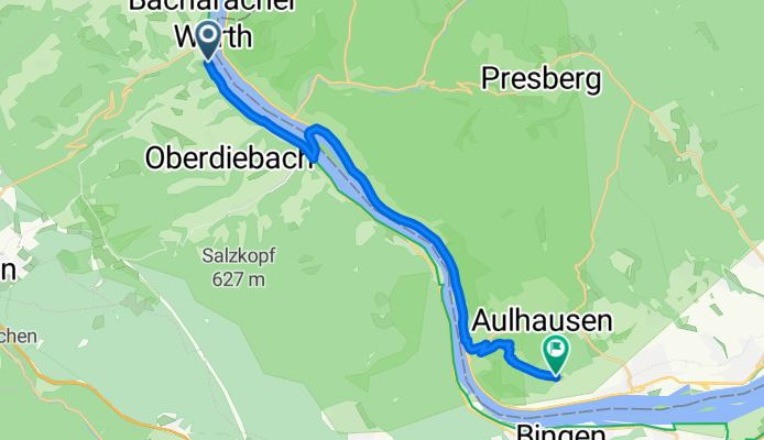 Mainzer Straße, Bacharach nach Rüdesheim am Rhein