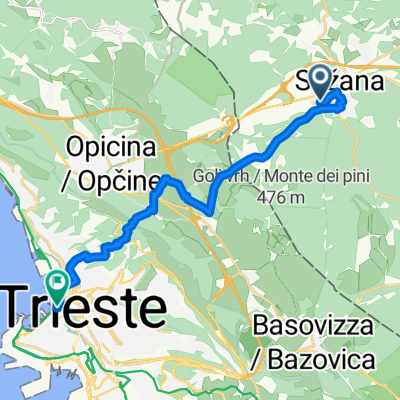 Sežana railway station to Trieste Unita d'Italia
