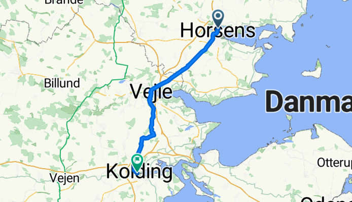 Langmarksvej, Horsens nach Nicolaiplads, Kolding