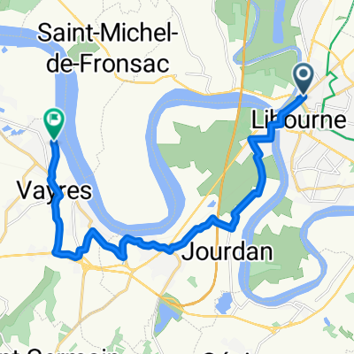 Avenue Georges Clemenceau, Libourne à Rue du Port, Vayres