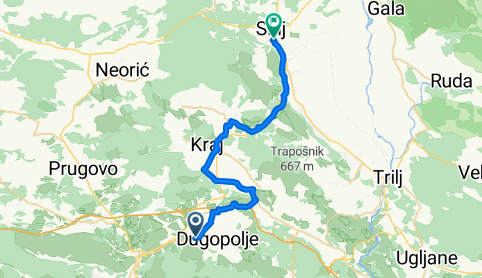 Ulica Domovinskog Rata, Dugopolje to Bazana, Sinj