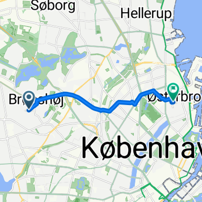 Bækkeskovvej, Brønshøj to Nordre Frihavnsgade, København Ø