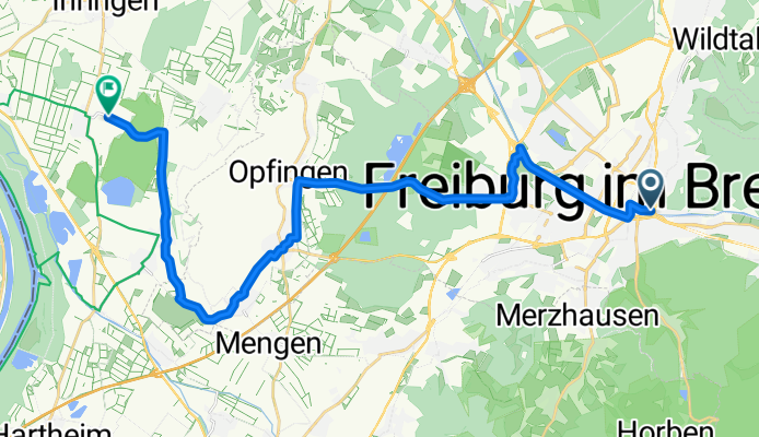 Von Freiburg im Breisgau bis Breisach am Rhein