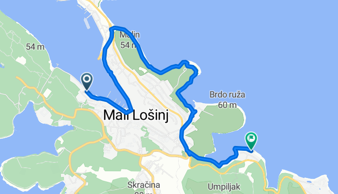 44.536, 14.460 nach 44.527, 14.489