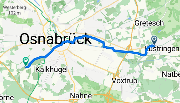 Burgstraße, Osnabrück nach Quellwiese, Osnabrück
