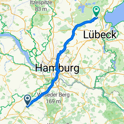 Velsen - Zwolle + Zwolle - Klein Berßen (2/2) + Klein Berßen - Bremen (2/2) + Bremen - Hamburg (2/2) + Hamburg - Heiligenhafen (1/2)