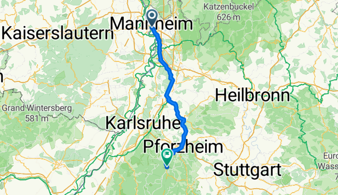 Von Mannheim bis Höfen an der Enz