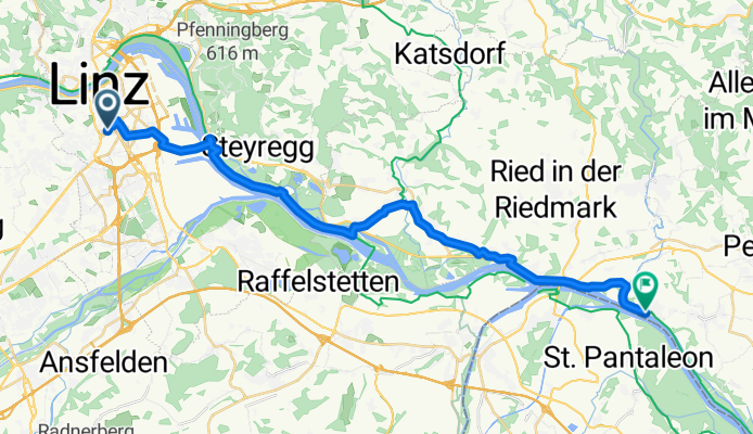 From Linz to Naarn im Machlande