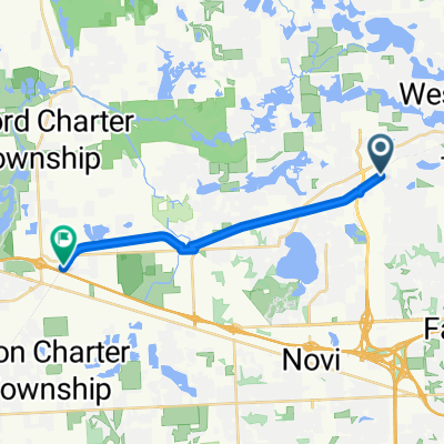 Hobart Ct, West Bloomfield to Coe R X R, New Hudson